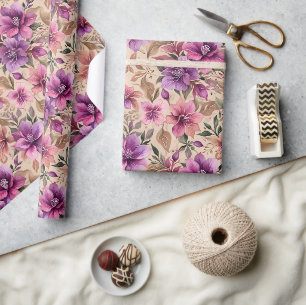 Papel De Regalo Hermosas Azaleas Purpúreas y Malvas