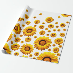 Papel De Regalo Hermosas flores amarillas