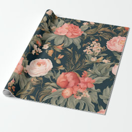 Papel De Regalo Hermosas flores de Rosa floral