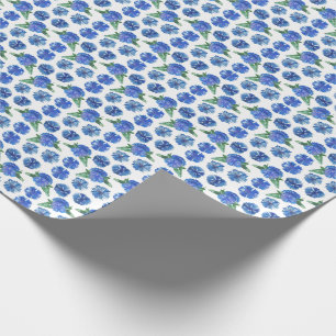 Papel De Regalo Hermosas flores del maíz azules a la acuarela