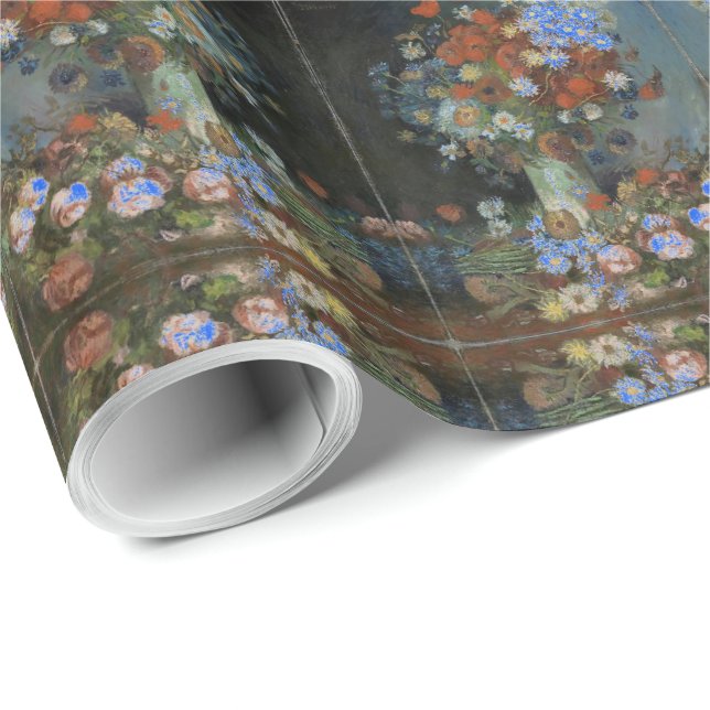 Papel De Regalo Hermosas flores en una bolsa (Esquina del rollo)