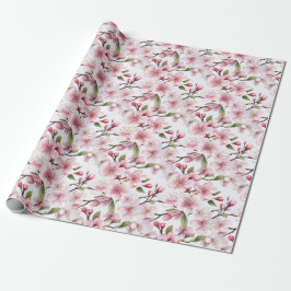 Papel De Regalo Hermosas flores rosadas de cerezo en flor