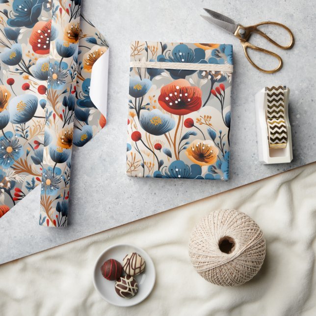 Papel De Regalo Hermosas flores silvestres (Artesanía)