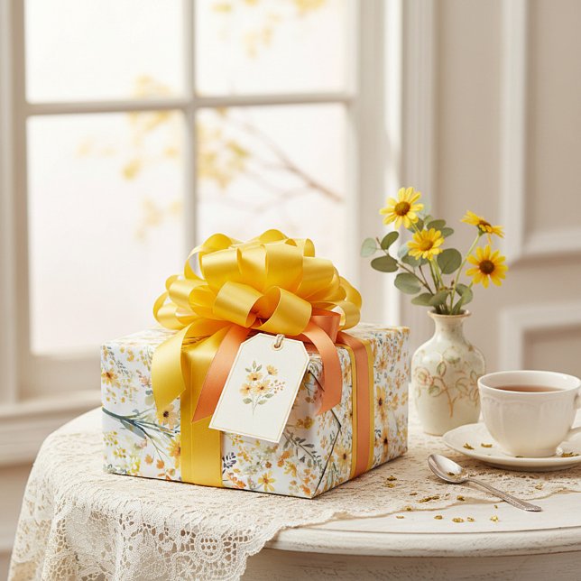 Papel De Regalo Hermosas flores silvestres amarillas de primavera (Subido por el creador)