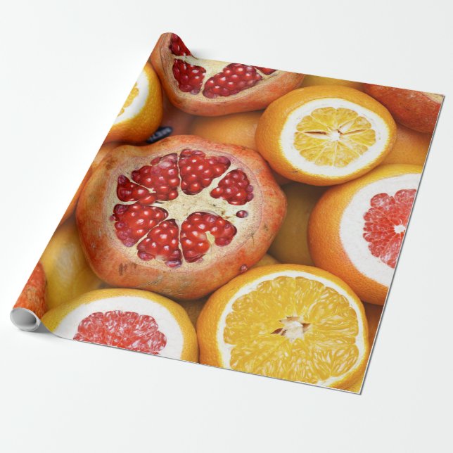 Papel De Regalo Hermosas Frutas Y Hortalizas (Desenrollado)