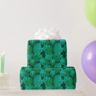 Papel De Regalo Hermosas hojas tropicales verdes