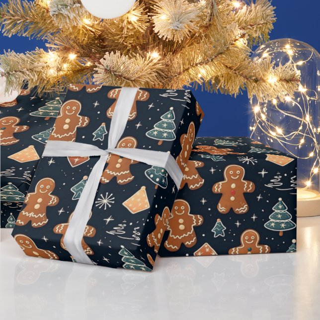 Papel De Regalo Hermosas Navidades acuarelas Gingerbread (Vacaciones)