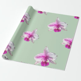 Papel De Regalo Hermosas orquídeas tropicales rosa pastel