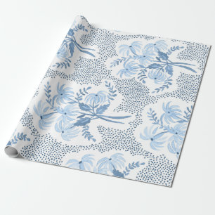 Papel De Regalo Hermosas ramas azules