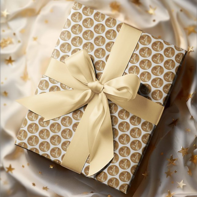 Papel De Regalo Hermoso árbol de arte de hojas florales de latte (Subido por el creador)