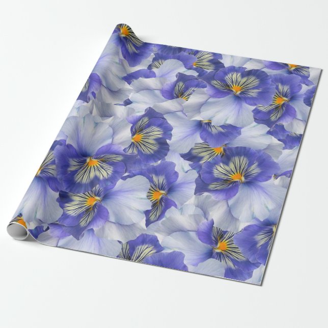 Papel De Regalo Hermoso azul (Desenrollado)