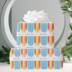 Papel De Regalo Hermoso Boda personalizado del arcoiris