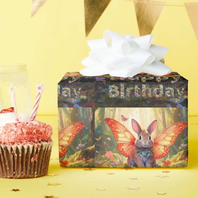 Papel De Regalo Hermoso bosque encantado Feliz cumpleaños (Fiesta de cumpleaños )