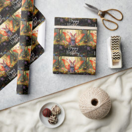 Papel De Regalo Hermoso bosque encantado Feliz cumpleaños