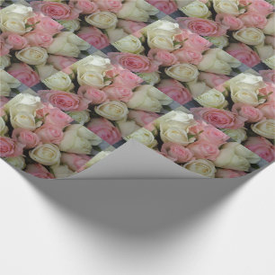 Papel De Regalo Hermoso Bouquet de flores de rosas blancas rosas