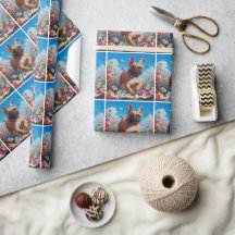 Hermoso Bulldog francés Fawn y flores