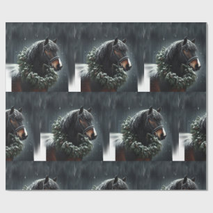Papel De Regalo Hermoso caballo blanco negro amor animal ecuestre