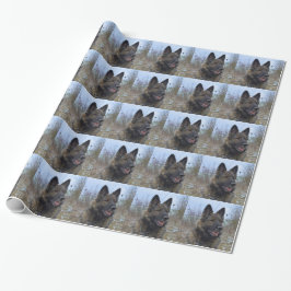 Papel De Regalo hermoso cachorro de pastor alemán negro y marrón