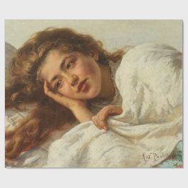 Papel De Regalo Hermoso Chica en cama con pelo rojo