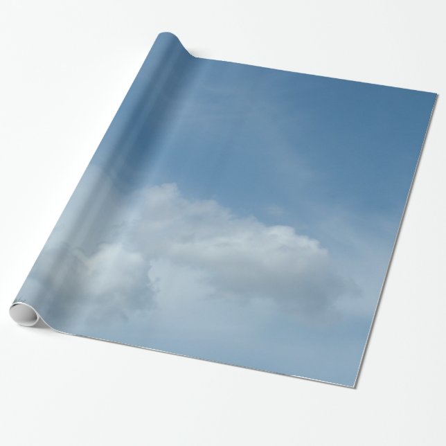 Papel De Regalo hermoso cielo azul y nubes blancas. (Desenrollado)