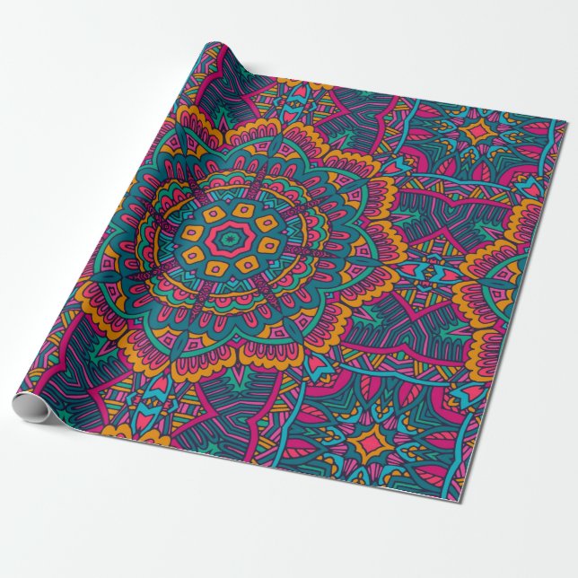 Papel De Regalo Hermoso círculo colorido  (Desenrollado)