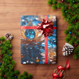 Papel De Regalo Hermoso cristal azul y blanco