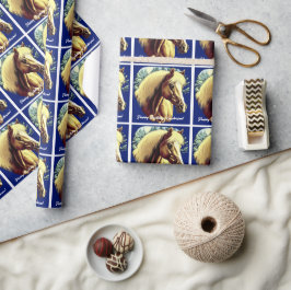 Papel De Regalo Hermoso cumpleaños del caballo de Palomino
