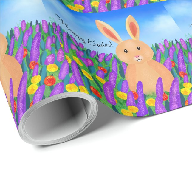 Papel De Regalo Hermoso de Pascua en las flores personalizado (Esquina del rollo)