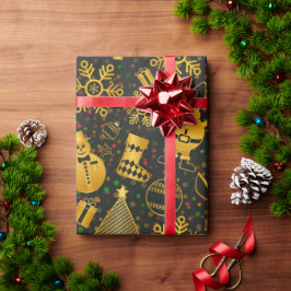 Papel De Regalo Hermoso diseño de Año Nuevo, fuego de un muñeco de