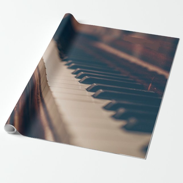 Papel De Regalo Hermoso diseño de piano (Desenrollado)