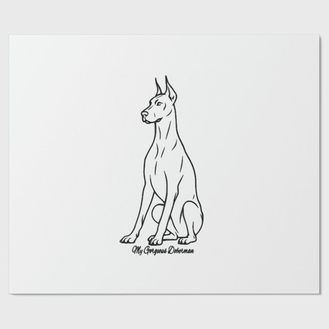 Papel De Regalo Hermoso Doberman (Superficie plana)