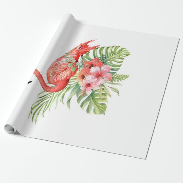 Papel De Regalo Hermoso flamenco tropical | Un regalo maravilloso (Desenrollado)