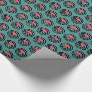 Papel De Regalo Hermoso flamingo en círculos