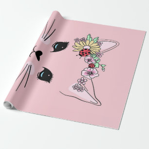 Papel De Regalo Hermoso gato Cara Cara Cara Miow Gato Gatito Compl