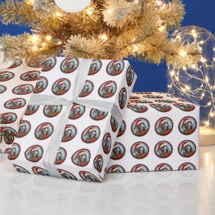 Papel De Regalo Hermoso gran patrón de Navidades caninos daneses