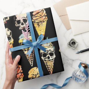 Papel De Regalo Hermoso lindo helado de helado de cráneo de Hallow