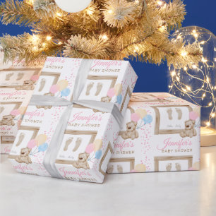 Papel De Regalo Hermoso nombre personalizado de los pies del bebé
