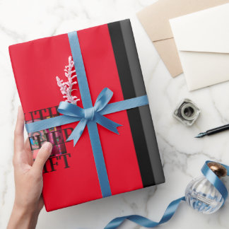 PAPEL DE REGALO HERMOSO PADRE GIFT_LETTER _RED_BLACK_GRAY_