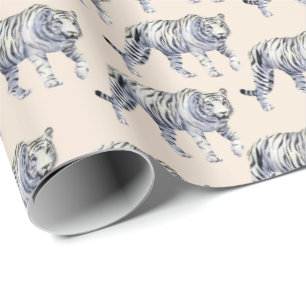 Papel De Regalo Hermoso patrón de crema de tigre blanco bengalí