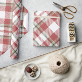 Papel De Regalo Hermoso patrón de cuadros de Navidad