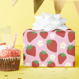 Papel De Regalo Hermoso patrón de fresa de verano