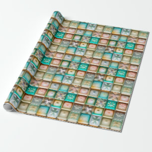 Papel De Regalo Hermoso patrón de mosaicos de copos de nieve de vi