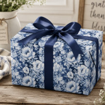 Hermoso Patrón Floral Azul añil Elegante