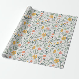 Papel De Regalo Hermoso patrón floral botánico