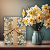 Hermoso patrón floral de narcisos barrocos de prim