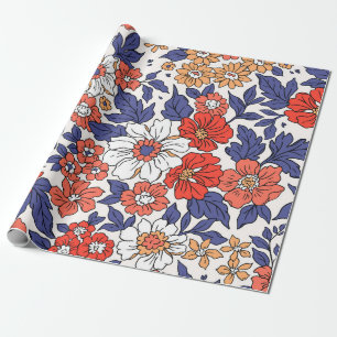 Papel De Regalo Hermoso patrón floral vintage en pequeños realisti