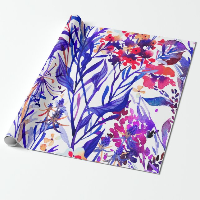 Papel De Regalo Hermoso patrón fluvial floral sin costuras (Desenrollado)