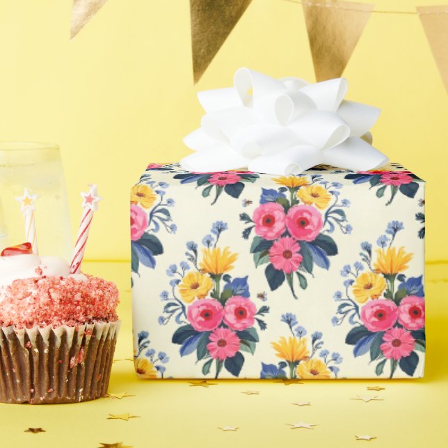 Papel De Regalo Hermoso Ramo de Primavera (Fiesta de cumpleaños )