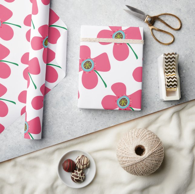 Papel De Regalo Hermoso regalo caprichoso de flor de verano de mar (Artesanía)