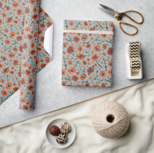 Papel De Regalo Hermoso regalo de Naranja Poppies